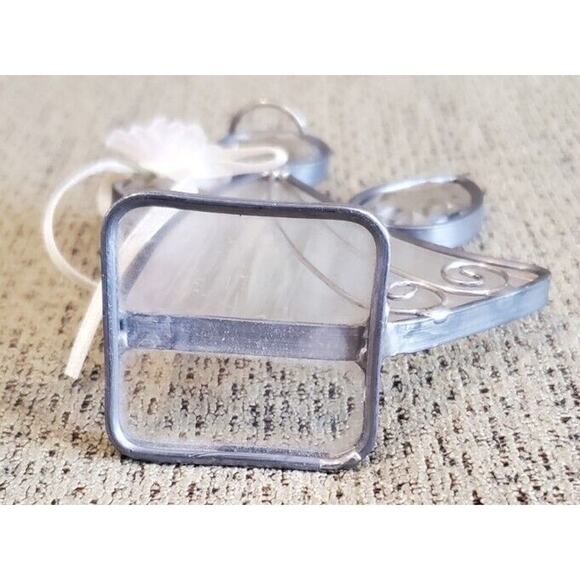 Iridescent White Stained Glass Angel Suncatcher Home Decor - Picture 6 of 8